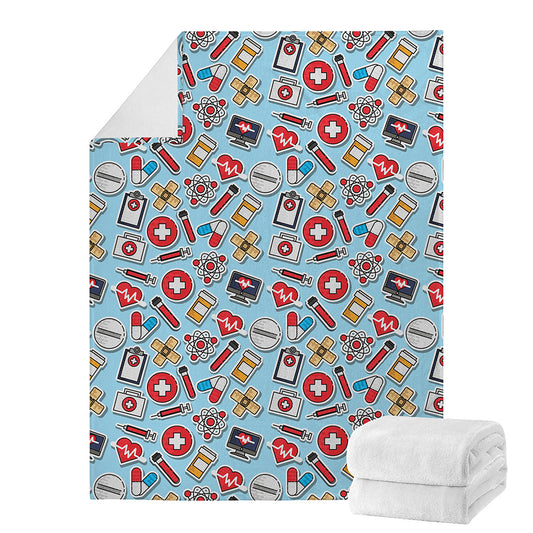 Colorful Medical Pattern Print Blanket