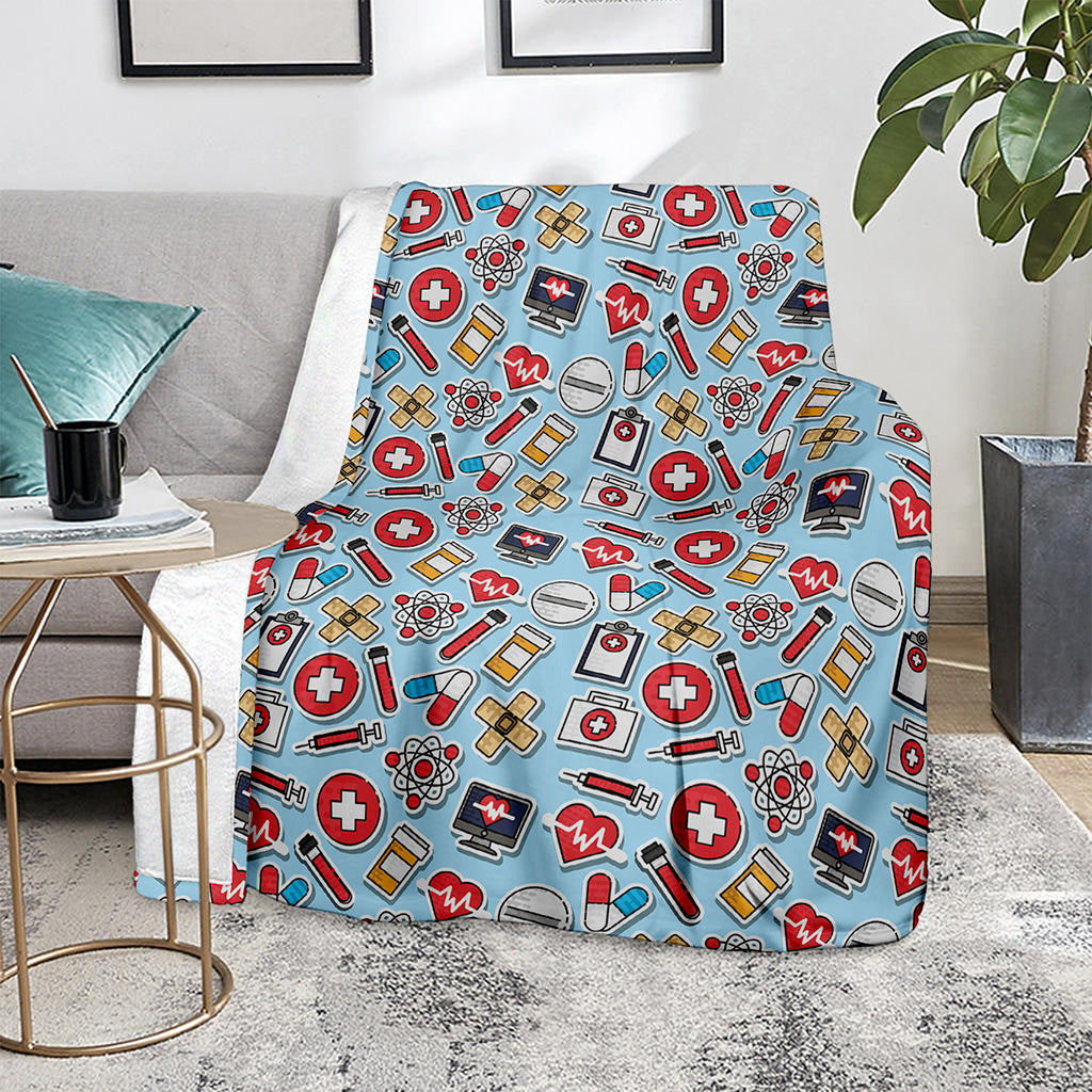 Colorful Medical Pattern Print Blanket