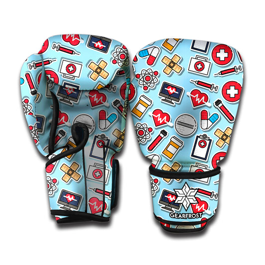 Colorful Medical Pattern Print Boxing Gloves