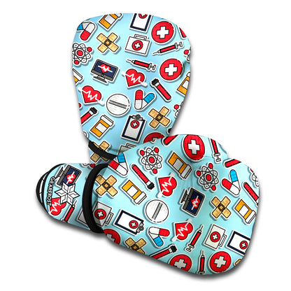 Colorful Medical Pattern Print Boxing Gloves
