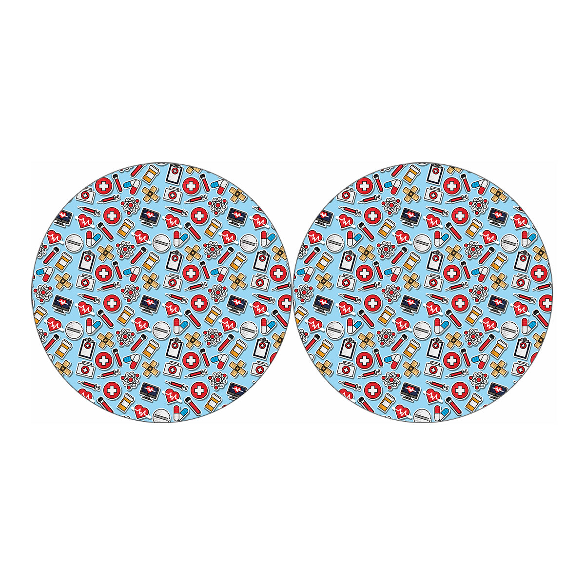 Colorful Medical Pattern Print Car Coasters