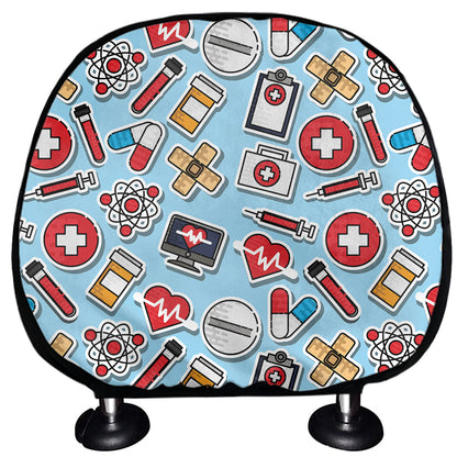 Colorful Medical Pattern Print Car Headrest Covers