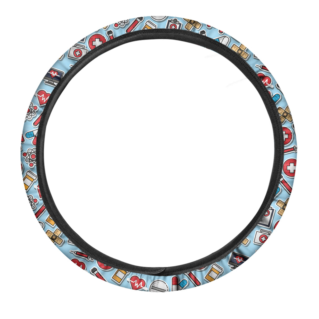 Colorful Medical Pattern Print Car Steering Wheel Cover