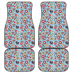 Colorful Medical Pattern Print Front and Back Car Floor Mats