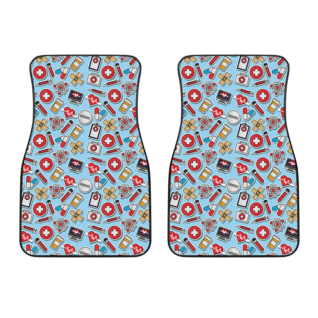 Colorful Medical Pattern Print Front Car Floor Mats