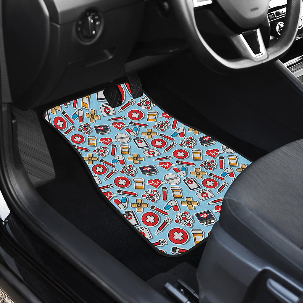 Colorful Medical Pattern Print Front Car Floor Mats