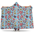 Colorful Medical Pattern Print Hooded Blanket