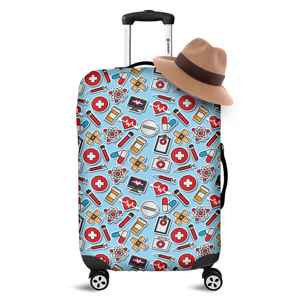 Colorful Medical Pattern Print Luggage Cover
