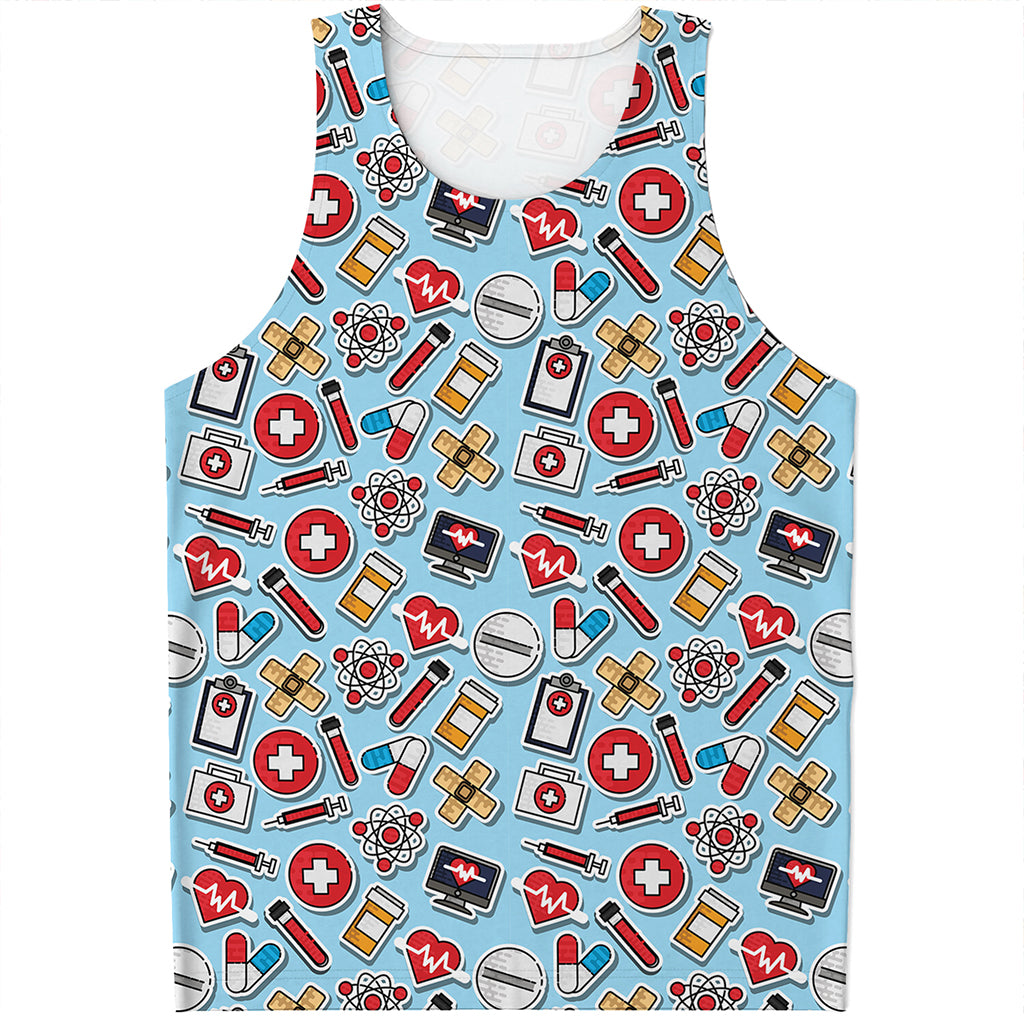 Colorful Medical Pattern Print Men's Tank Top