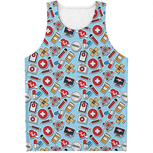 Colorful Medical Pattern Print Men's Tank Top