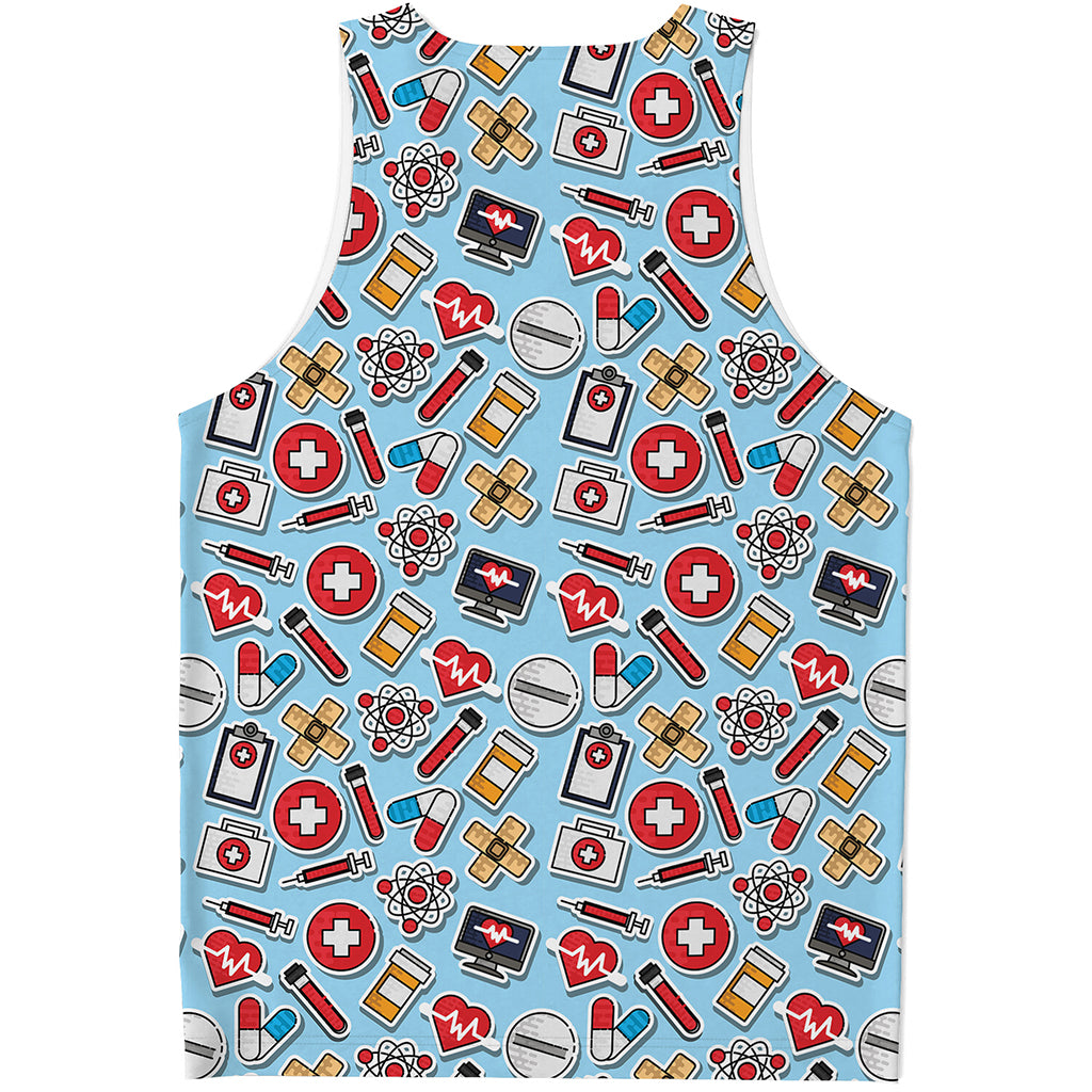 Colorful Medical Pattern Print Men's Tank Top