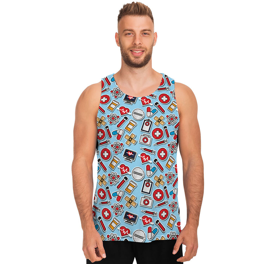 Colorful Medical Pattern Print Men's Tank Top