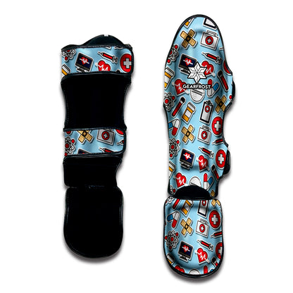 Colorful Medical Pattern Print Muay Thai Shin Guard