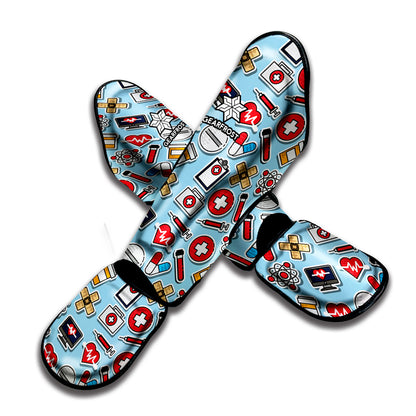 Colorful Medical Pattern Print Muay Thai Shin Guard