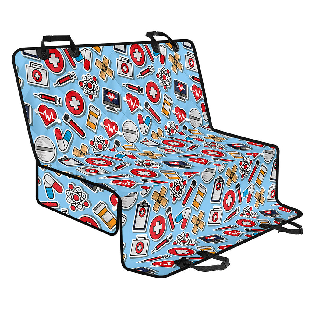 Colorful Medical Pattern Print Pet Car Back Seat Cover