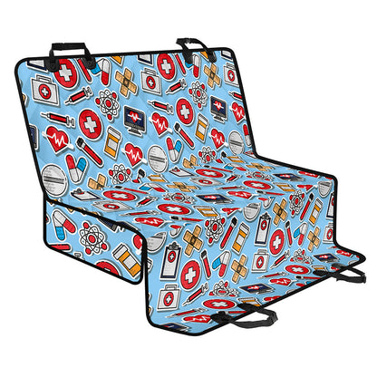 Colorful Medical Pattern Print Pet Car Back Seat Cover