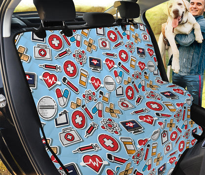 Colorful Medical Pattern Print Pet Car Back Seat Cover