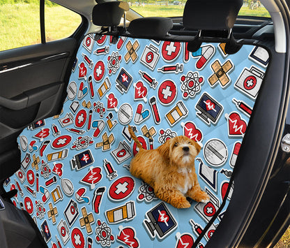 Colorful Medical Pattern Print Pet Car Back Seat Cover