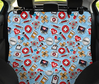 Colorful Medical Pattern Print Pet Car Back Seat Cover
