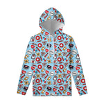 Colorful Medical Pattern Print Pullover Hoodie