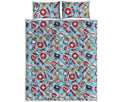Colorful Medical Pattern Print Quilt Bed Set