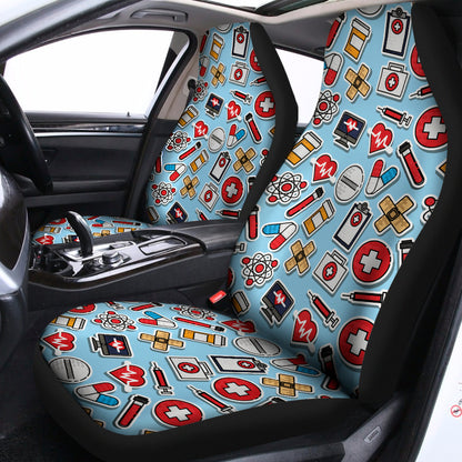 Colorful Medical Pattern Print Universal Fit Car Seat Covers