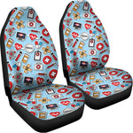 Colorful Medical Pattern Print Universal Fit Car Seat Covers