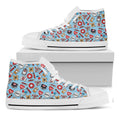 Colorful Medical Pattern Print White High Top Sneakers