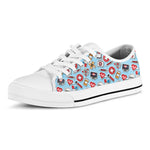 Colorful Medical Pattern Print White Low Top Shoes
