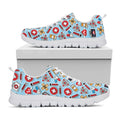 Colorful Medical Pattern Print White Running Shoes