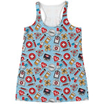 Colorful Medical Pattern Print Women's Racerback Tank Top