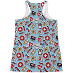 Colorful Medical Pattern Print Women's Racerback Tank Top