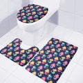 Colorful Mermaid Pattern Print 3 Piece Bath Mat Set