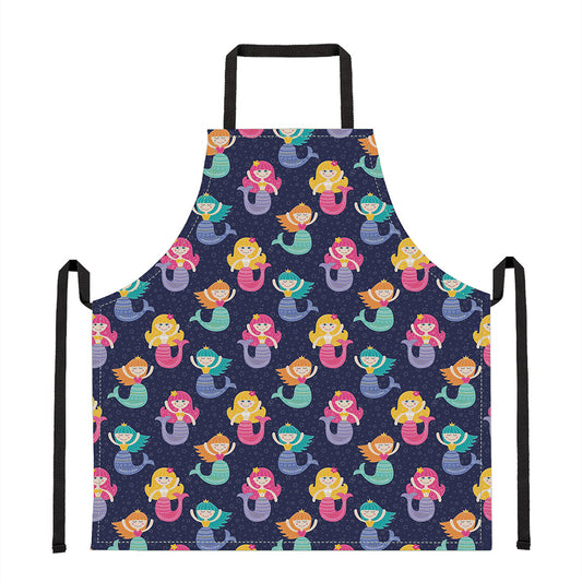 Colorful Mermaid Pattern Print Apron