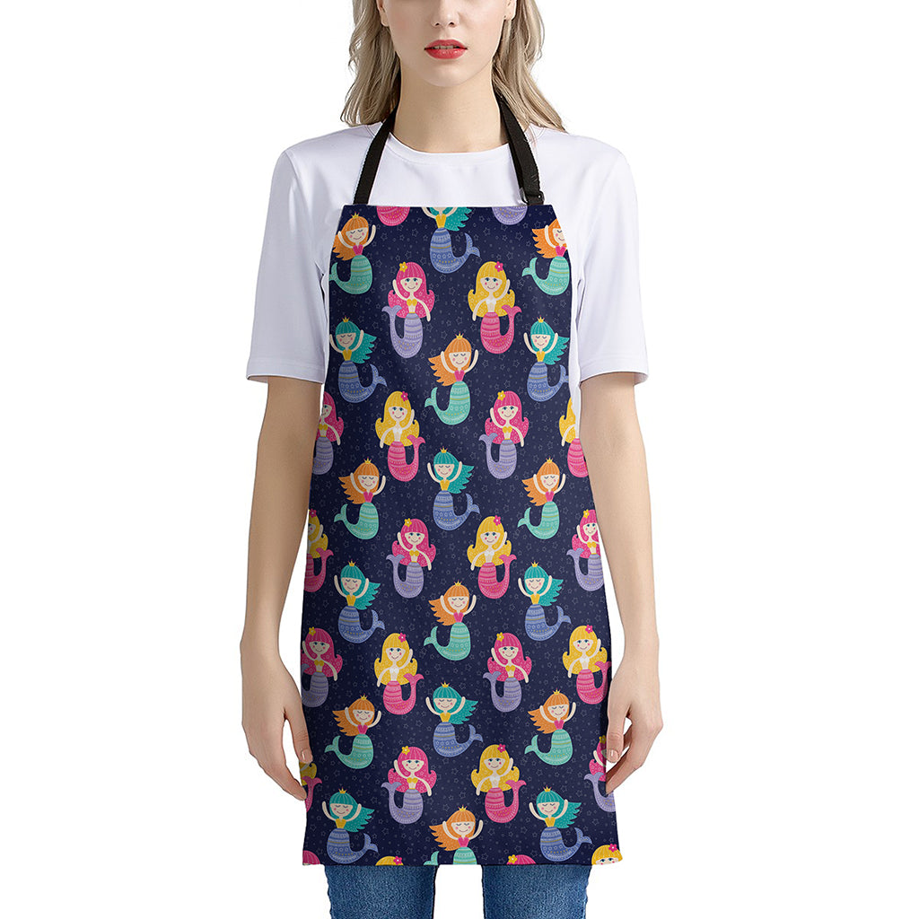 Colorful Mermaid Pattern Print Apron