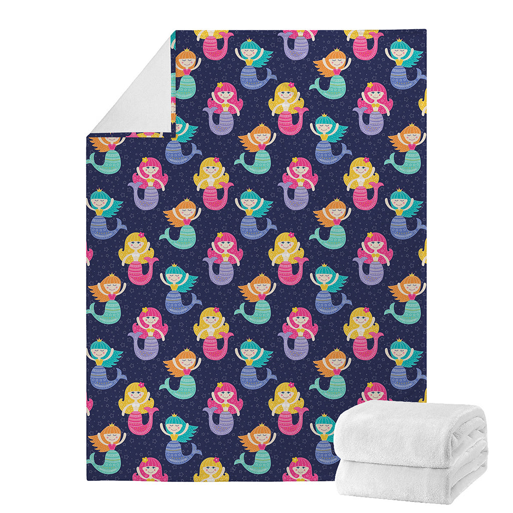 Colorful Mermaid Pattern Print Blanket