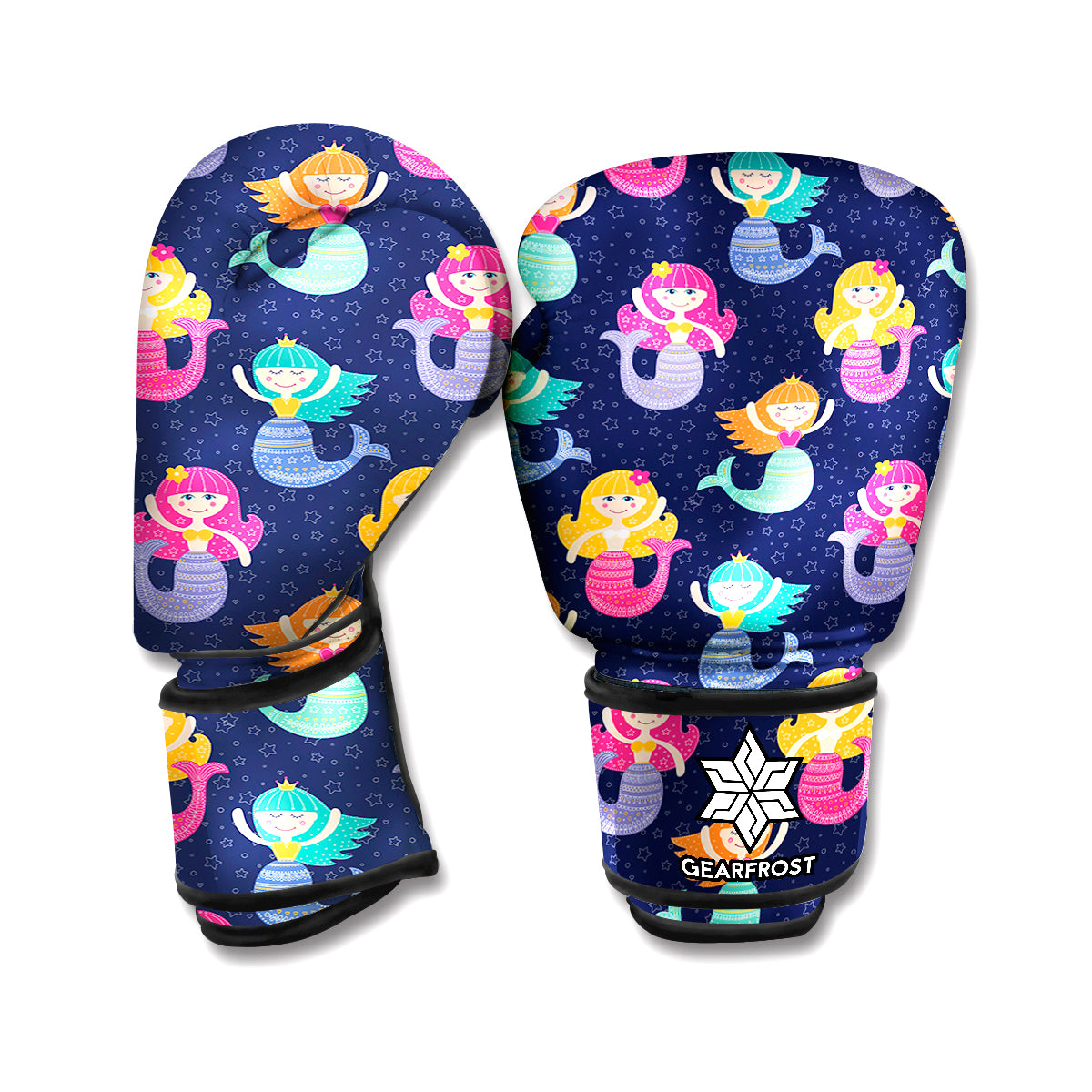 Colorful Mermaid Pattern Print Boxing Gloves