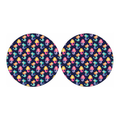 Colorful Mermaid Pattern Print Car Coasters