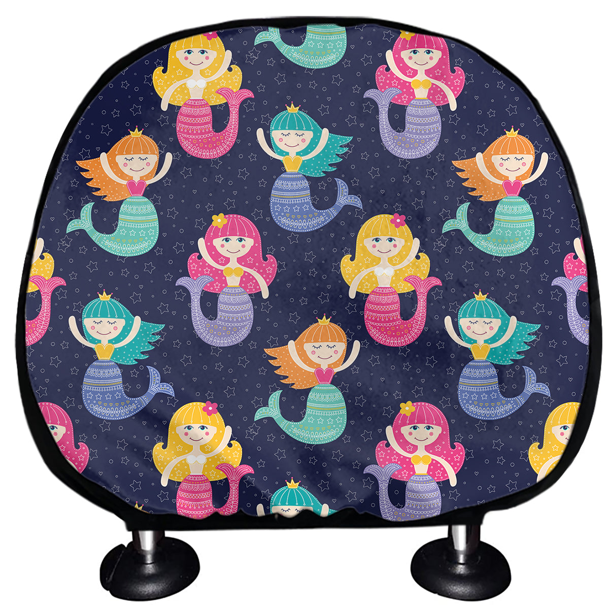 Colorful Mermaid Pattern Print Car Headrest Covers