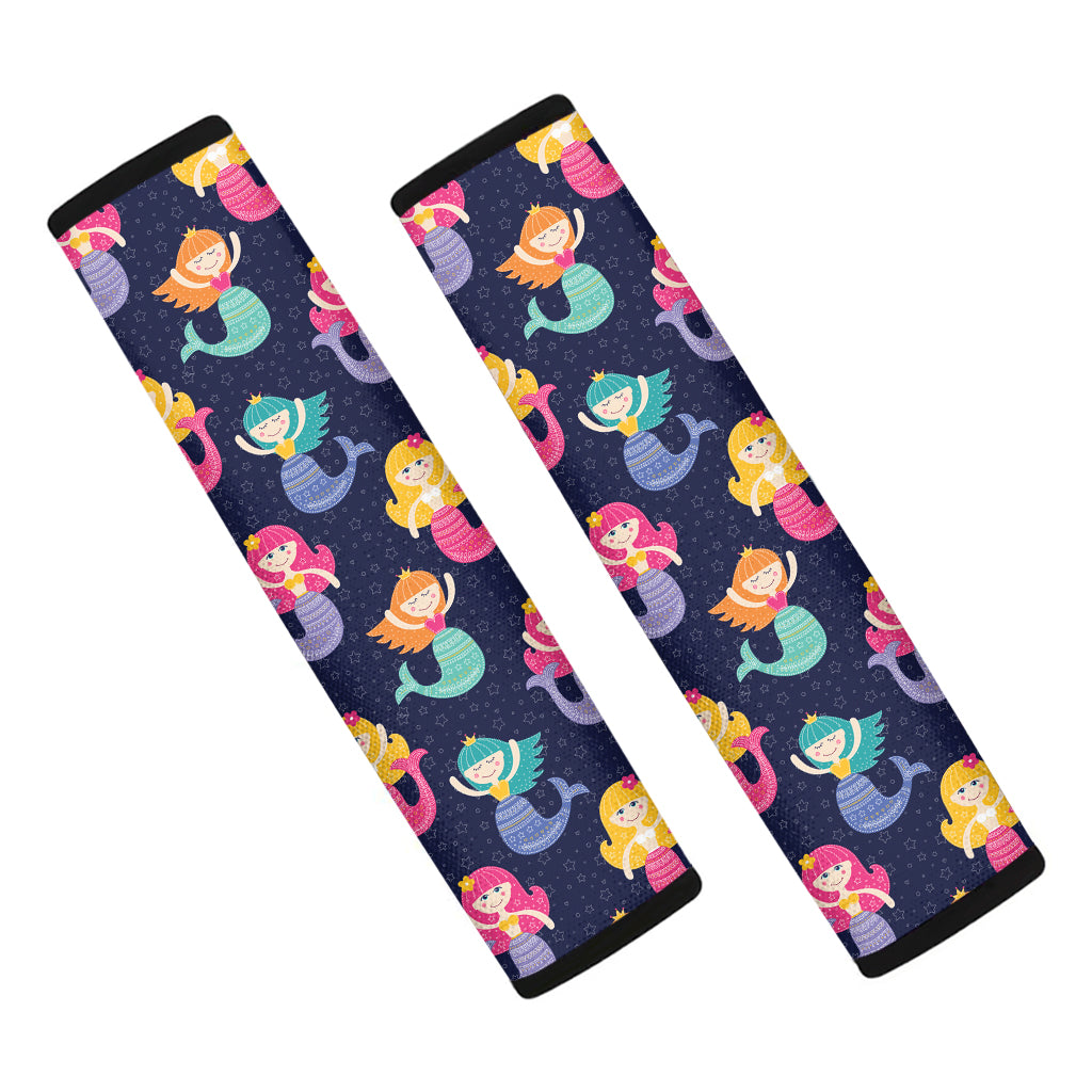 Colorful Mermaid Pattern Print Car Seat Belt Covers
