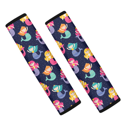 Colorful Mermaid Pattern Print Car Seat Belt Covers