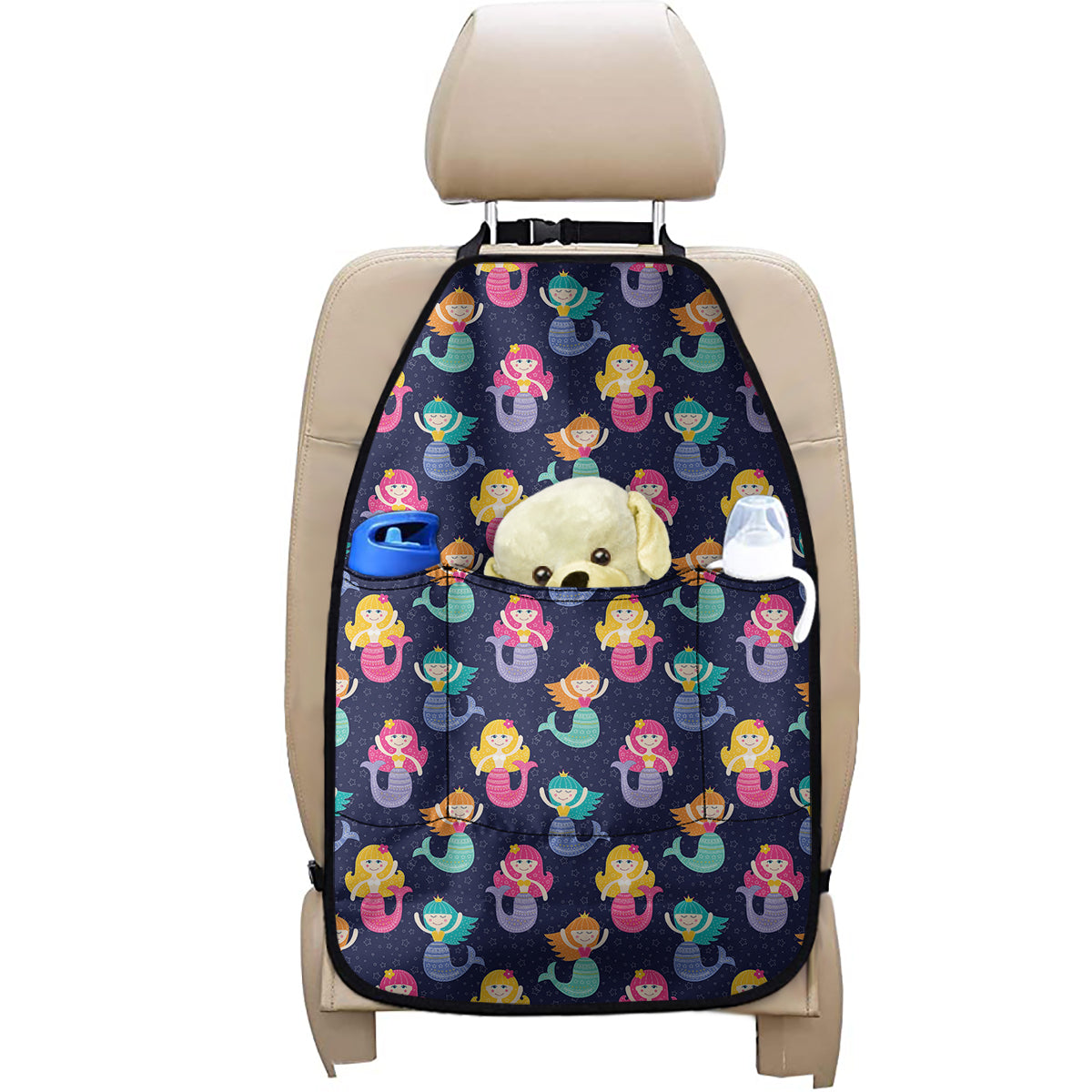 Colorful Mermaid Pattern Print Car Seat Organizers