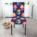 Colorful Mermaid Pattern Print Dining Chair Slipcover