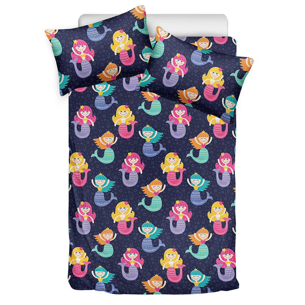 Colorful Mermaid Pattern Print Duvet Cover Bedding Set