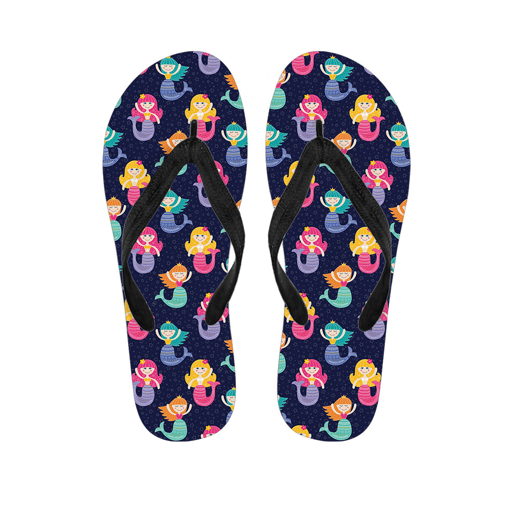 Colorful Mermaid Pattern Print Flip Flops