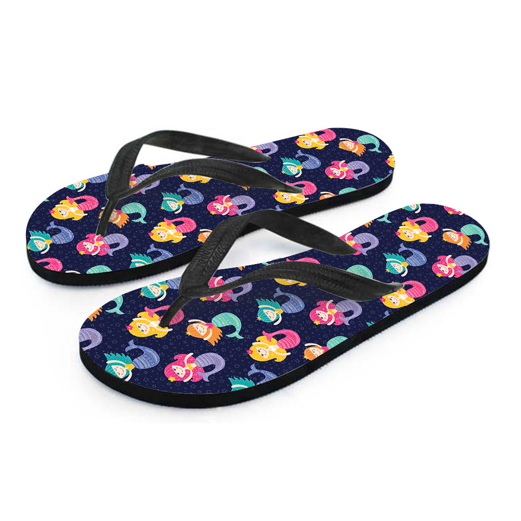Colorful Mermaid Pattern Print Flip Flops