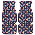 Colorful Mermaid Pattern Print Front and Back Car Floor Mats