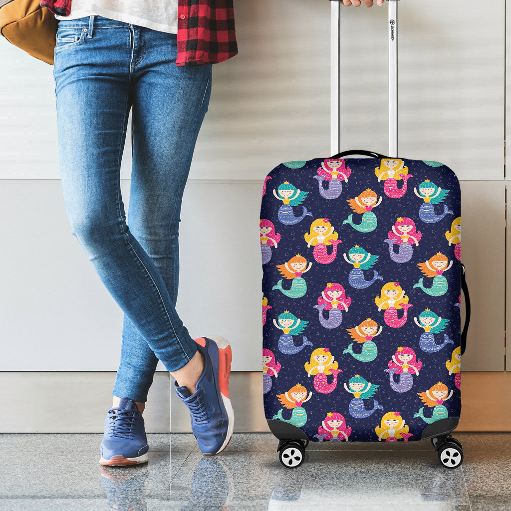 Colorful Mermaid Pattern Print Luggage Cover