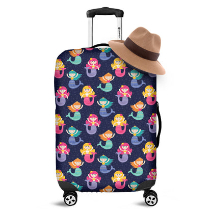 Colorful Mermaid Pattern Print Luggage Cover