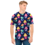Colorful Mermaid Pattern Print Men's T-Shirt